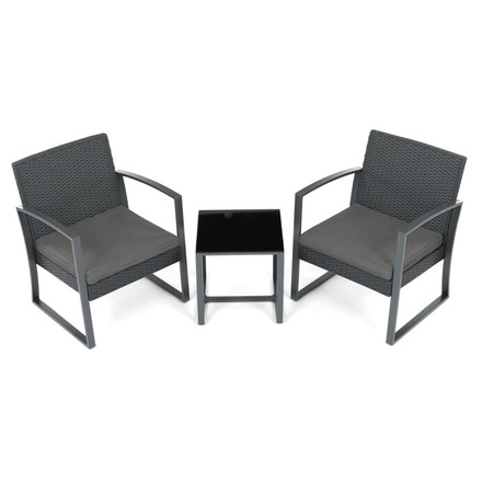 Zahradní set Autronic 1+2, polyratan, šedá, AZS-H1111 GREY (6)