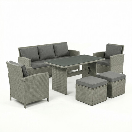 sestava zahradního nábytku Autronic 140x70x60cm, polyratan, šedá, AZS-A1719 GREY