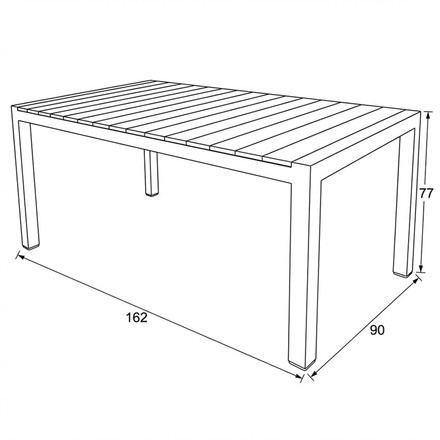 Zahradní stůl Autronic 160x90cm, hliník, polywood, černá, AZT-S1514 BK (9)