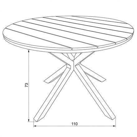 Zahradní stůl Autronic 110x110cm, hliník, polywood, šedá, AZT-S1430 GREY (10)