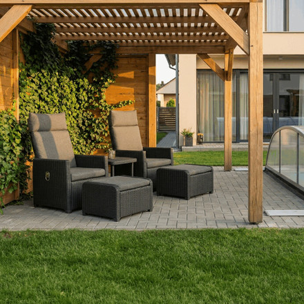 Zahradní set Autronic 1+2, polyratan, šedá, AZS-L2665 GREY (1)