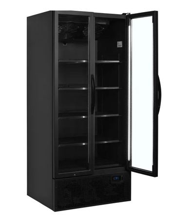 Chladicí skříň prosklené dveře Tefcold FS890H BLACK (1)