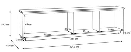 Televizní stolek Forte Louoto 225x58x42cm (2)