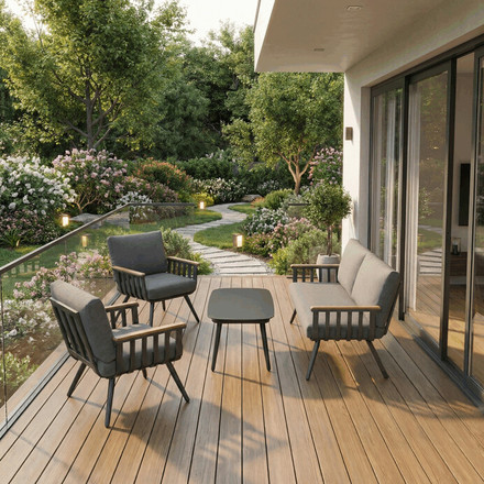 Zahradní sestava Autronic hliník, šedá, AZS-S1921 GREY (1)