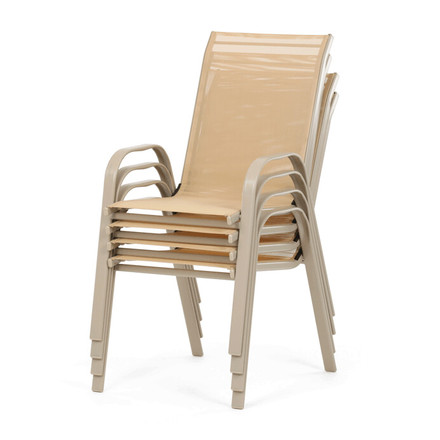 Zahradní židle Autronic kov, síťovina, krémová, AZC-C1000 CRM (10)