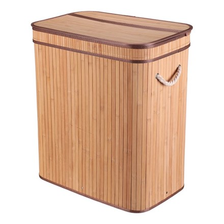 Koš prádelní Autronic bambusový, s víkem, barva přírodní (DB2000 NAT)