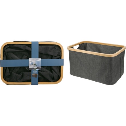Koš na prádlo Bathroom Solutions KO-170495140 s bambusovým okrajem obdélníkový 45 x 25 cm
