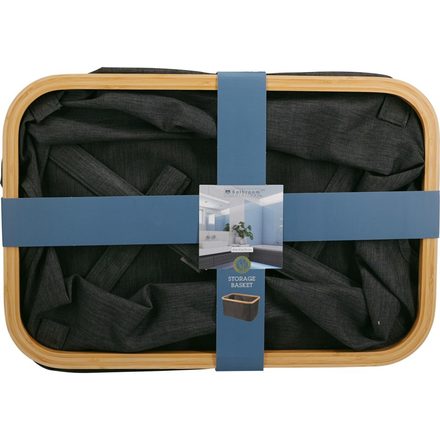 Koš na prádlo Bathroom Solutions KO-170495140 s bambusovým okrajem obdélníkový 45 x 25 cm (2)