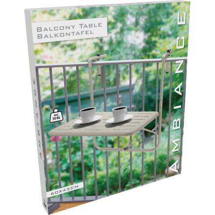 Balkonový stůl Ambiance KO-X99001770 60 x 43 x 70 cm béžový (2)