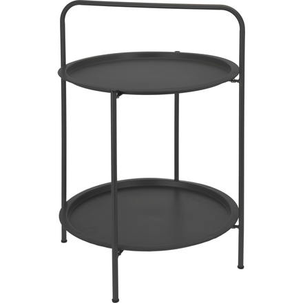 Odkládací stolek Ambiance KO-X99000270 s policí kulatý 50 cm tmavě šedý (1)