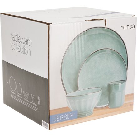 Jídelní sada Siaki KO-Q97001400 16 ks kamenina zelená (5)