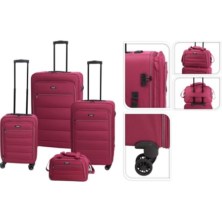 Sada cestovních kufrů Proworld KO-CW5000070 4 ks červená