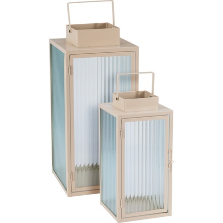 Lucerna ProGarden KO-NB1251510 kovová sada 2 ks 20 / 16 cm béžová (1)