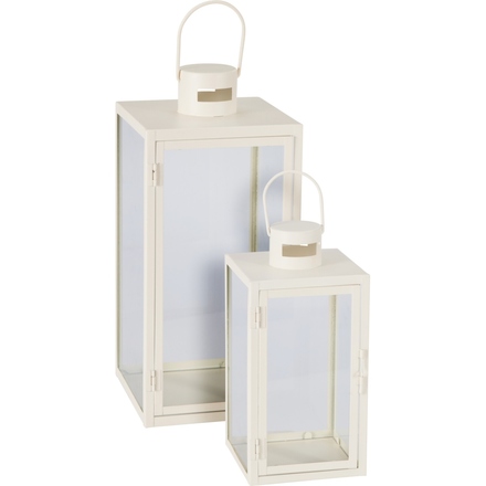 Lucerna ProGarden KO-NB1251570 kovová sada 2 ks 18 / 14 cm bílá (1)