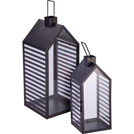 Lucerna ProGarden KO-NB1251530 kovová sada 2 ks 18 / 14 cm šedá (1)