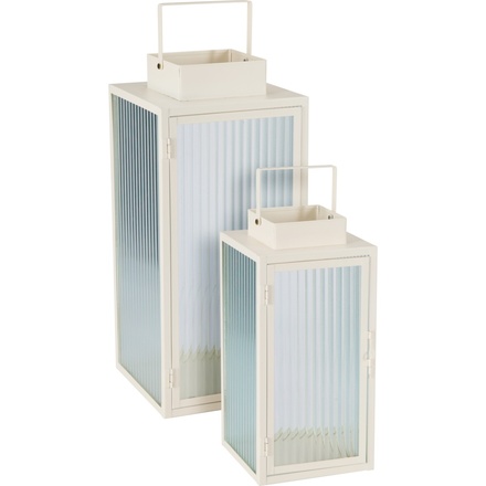 Lucerna ProGarden KO-NB1251520 kovová sada 2 ks 20 / 16 cm smetanová (1)