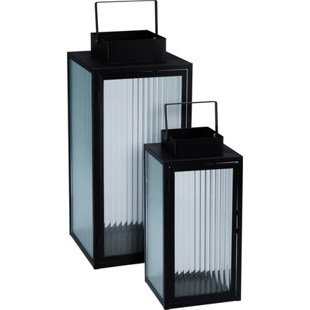 Lucerna ProGarden KO-NB1251500 kovová sada 2 ks 20 / 16 cm černá (1)