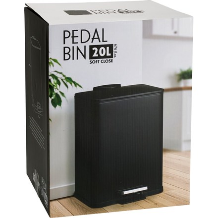 Odpadkový koš Excellent KO-C80654380 kovový DELTA černý 20 l (2)