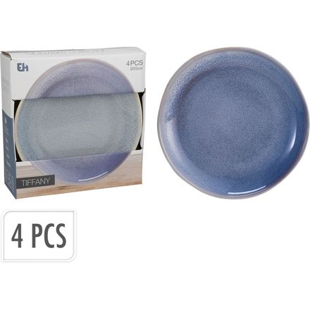 Talíř Excellent KO-Q07000080 dezertní sada 4 ks pr. 20 cm modrá