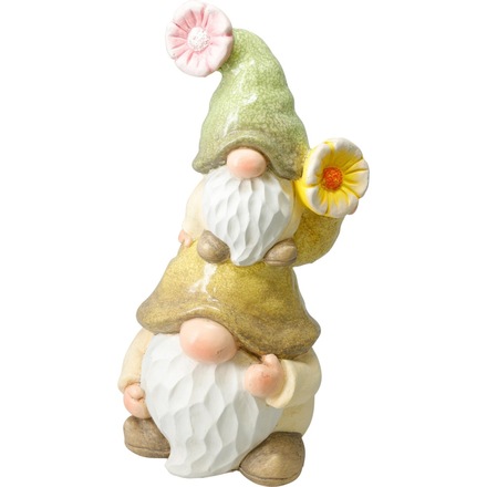 Zahradní dekorace ProGarden KO-795250710sedi trpaslík s dítětem sedícím na ramenou 20 x 16 x 39 cm