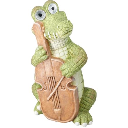 Zahradní dekorace ProGarden KO-795250660basa krokodýl s basou solární 40 cm