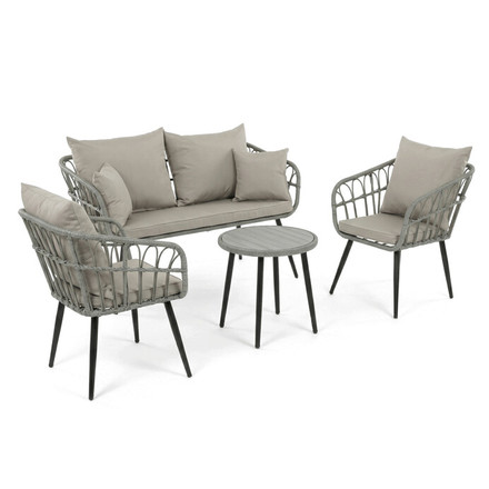 Zahradní sestava Autronic polyratan, šedá, AZ-F1508 GREY