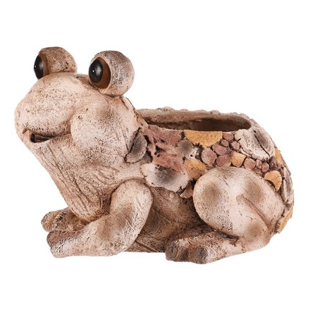 Obal na květiny Autronic Žába, magnesium, dekor dřeva (MT795) (1)