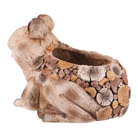 Obal na květiny Autronic Žába, magnesium, dekor dřeva (MT795) (2)