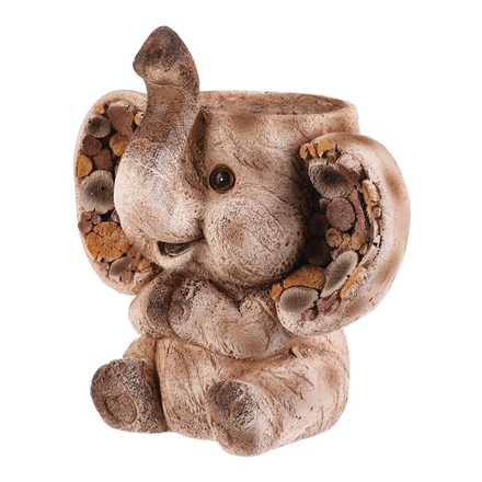 Obal na květiny Autronic Slon, magnesium, dekor dřeva (MT793) (1)