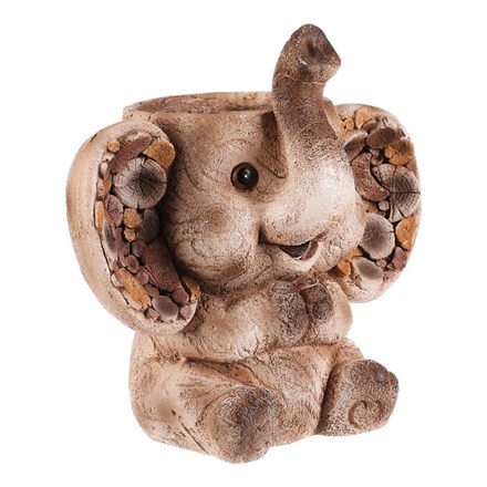 Obal na květiny Autronic Slon, magnesium, dekor dřeva (MT793) (5)