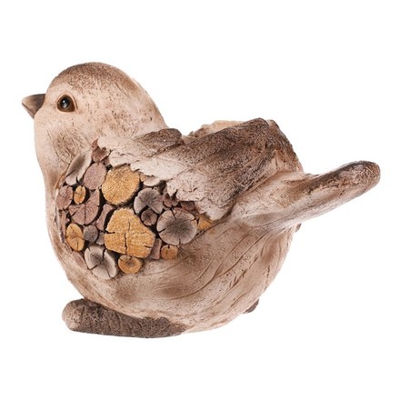 Obal na květiny Autronic Ptáček, magnesium, dekor dřeva (MT791) (2)