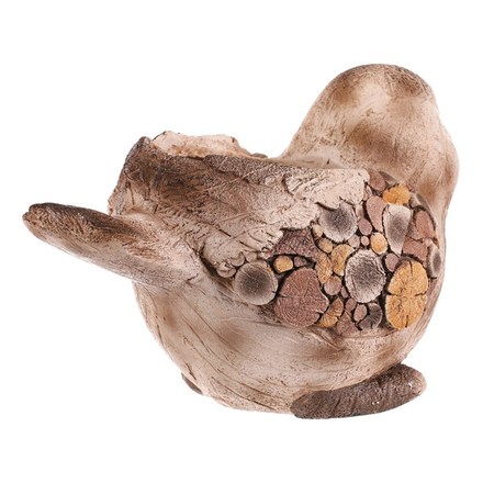 Obal na květiny Autronic Ptáček, magnesium, dekor dřeva (MT791) (3)