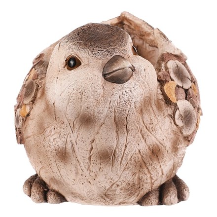 Obal na květiny Autronic Ptáček, magnesium, dekor dřeva (MT791) (5)