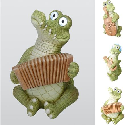 Zahradní dekorace ProGarden KO-795250660harm krokodýl s harmonikou solární 47 cm (1)