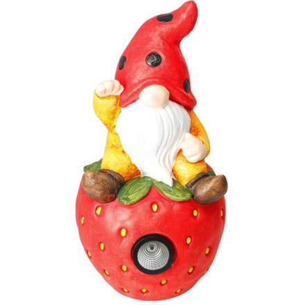 Zahradní dekorace ProGarden KO-795250820jaho trpaslík na jahodě 20 x 39 cm solární