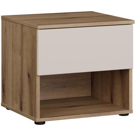Noční stolek Forte COLLET CETK012-Q303 ,45,5x42x41cm, barva dub/písková, 1*karton