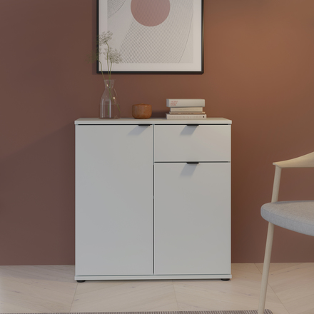 Komoda Forte Ganymebe GNMK22L-U58 ,80x82,3x34cm, barva sv.šedá, 1*karton (1)