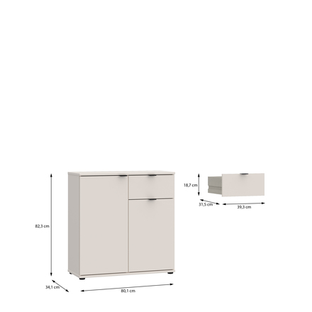 Komoda Forte Ganymebe GNMK22L-U60 ,80x82,3x34cm, barva písková, 1*karton (5)