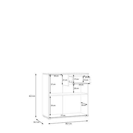 Komoda Forte Ganymebe GNMK22L-U60 ,80x82,3x34cm, barva písková, 1*karton (6)