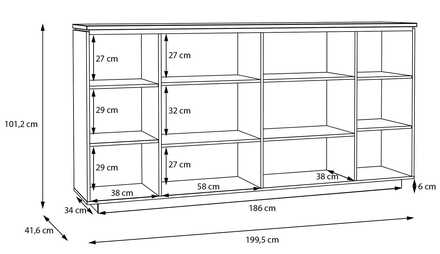 Komoda Forte Louoto LTOV241-M946 ,199,5x101x42cm, barva dub artisan/ písková, 3*karton (4)