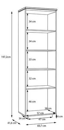 Vitrína Forte Louoto LTOV723R-M946 ,61x198x42cm, barva dub artisan/ písková, 2*karton (3)
