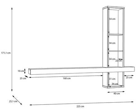 Police Forte Louoto LTOB01-D78 ,225x171x25cm, barva dub artisan, 1*karton (3)