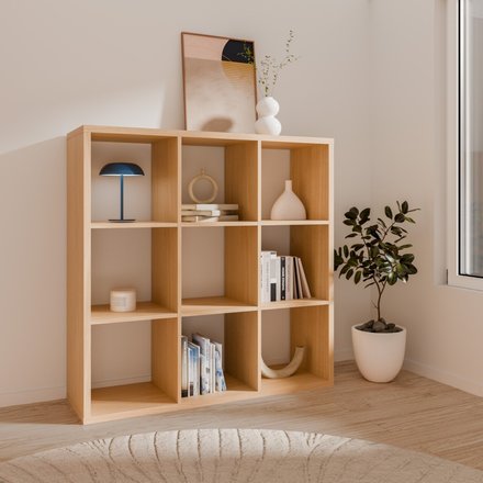 Knihovna Forte Mauro MXXR331-D95 ,107x107x33cm, barva dub, 1*karton (2)