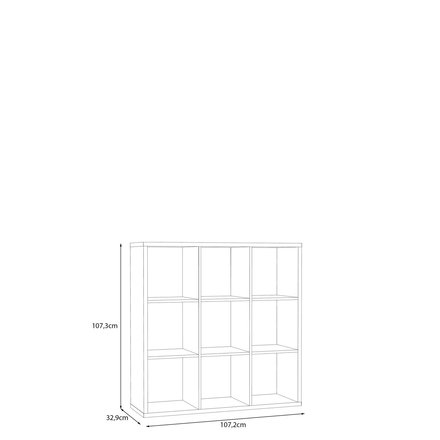 Knihovna Forte Mauro MXXR331-D95 ,107x107x33cm, barva dub, 1*karton (3)