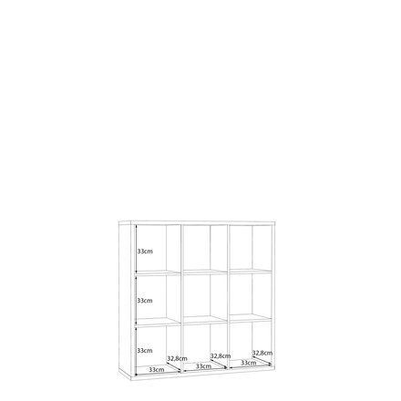 Knihovna Forte Mauro MXXR331-D95 ,107x107x33cm, barva dub, 1*karton (4)