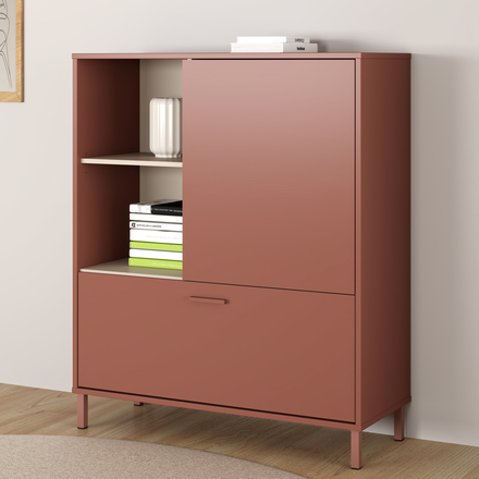 Komoda Forte Milles TEFK321-Q275 ,104x125x42, barva písková / terracotta, 2*karton (7)