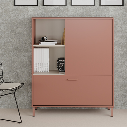 Komoda Forte Milles TEFK321-Q275 ,104x125x42, barva písková / terracotta, 2*karton (6)