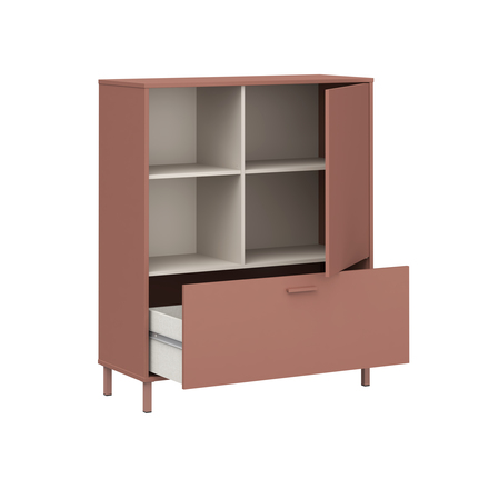 Komoda Forte Milles TEFK321-Q275 ,104x125x42, barva písková / terracotta, 2*karton (3)