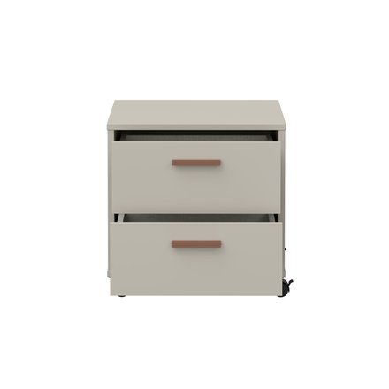 Noční stolek Forte Milles TEFK011-Q274 ,49x48x42cm, barva písková/ terracotta, 1*karton (1)