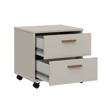 Noční stolek Forte Milles TEFK011-Q274 ,49x48x42cm, barva písková/ terracotta, 1*karton (2)